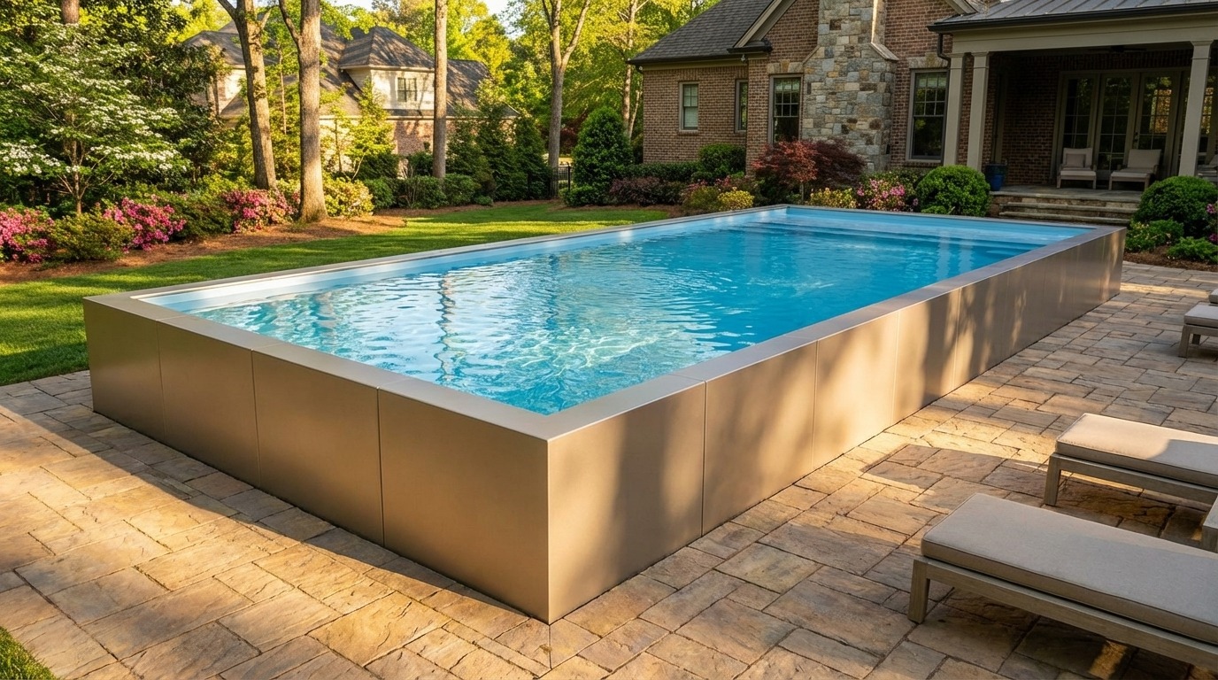 20 x 36 Champagne Mist Aqua Blue Architectural Pool