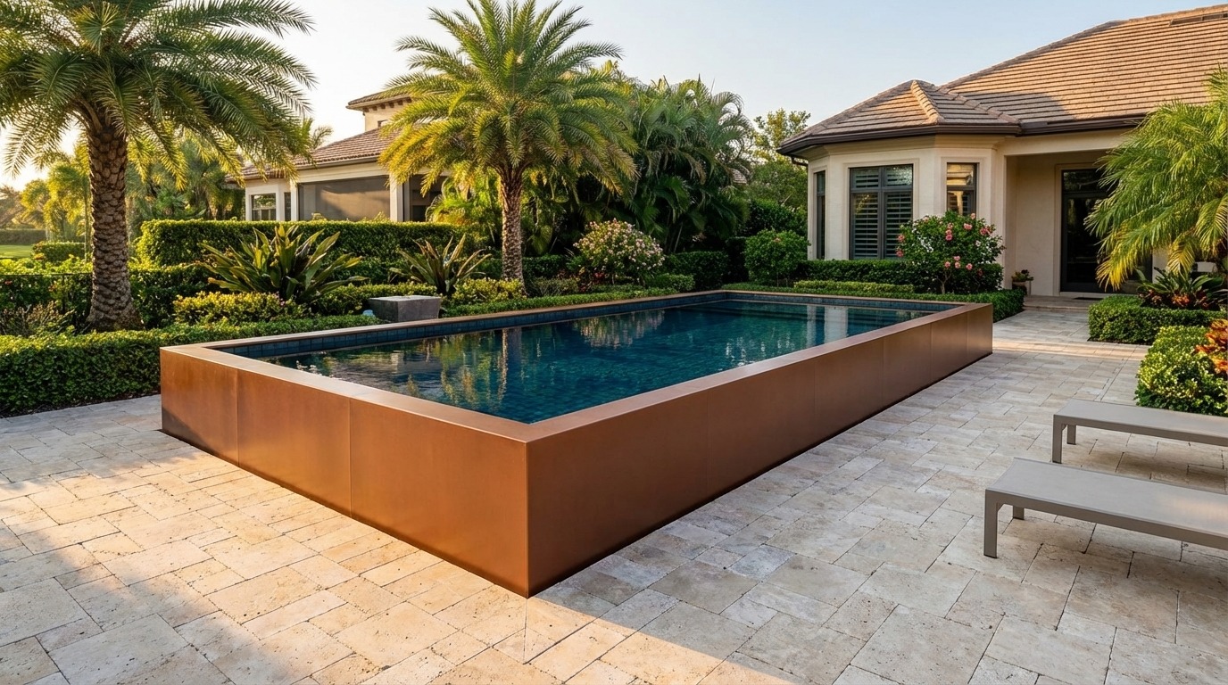 20 x 36 Espresso Copper Black Sapphire Architectural Pool