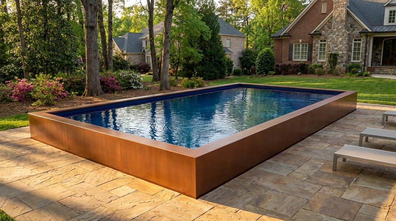 20 x 36 Espresso Copper Deep Sea Blue Architectural Pool