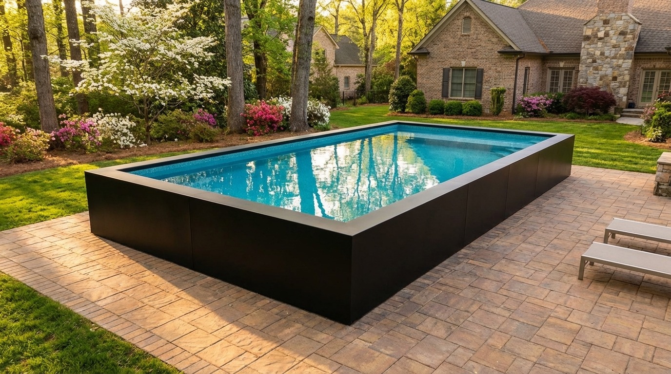 20 x 36 Midnight Black Blue Topaz Architectural Pool