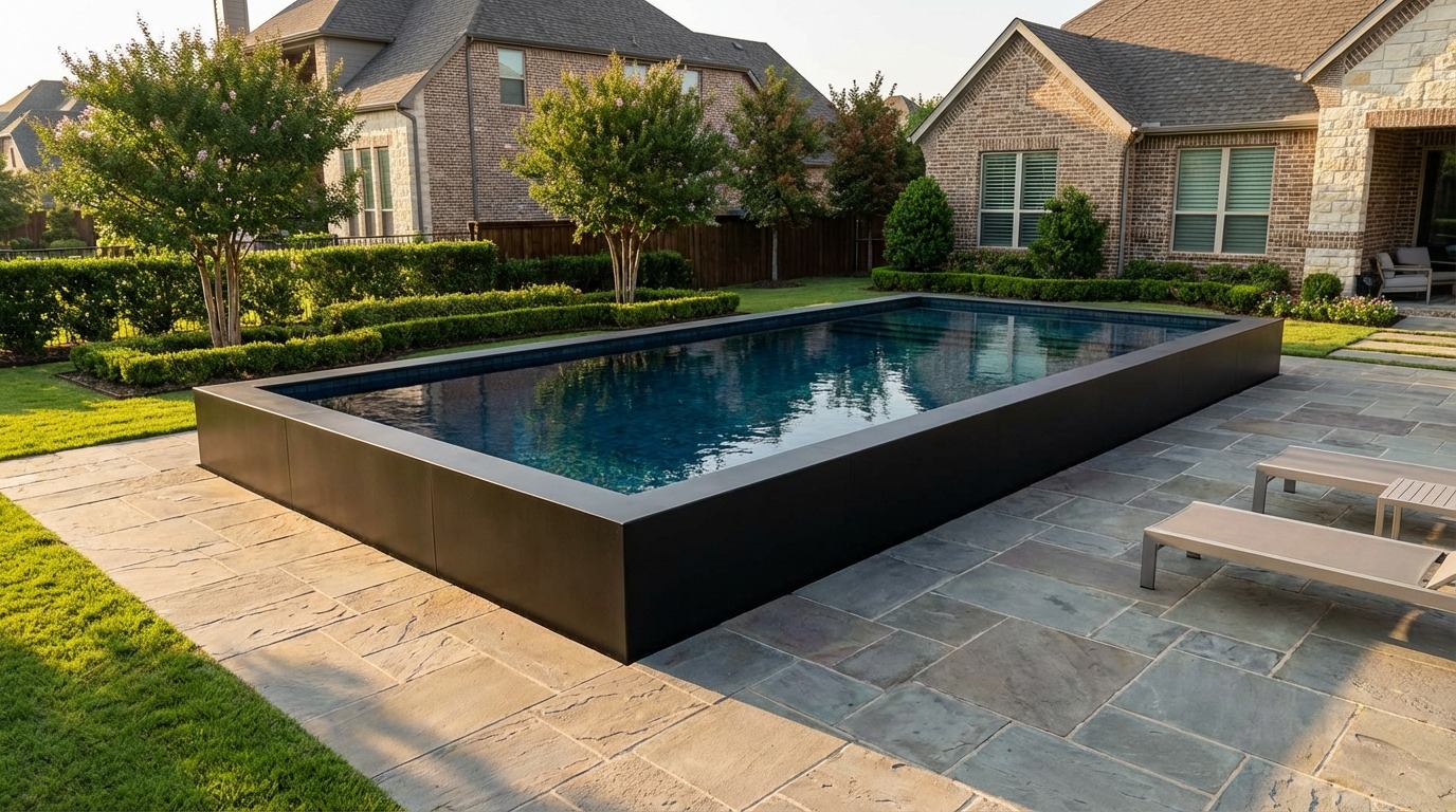 20 x 36 Midnight Black Black Sapphire Architectural Pool
