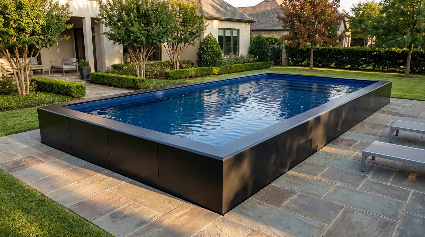 20 x 36 Midnight Black Deep Sea Blue Architectural Pool