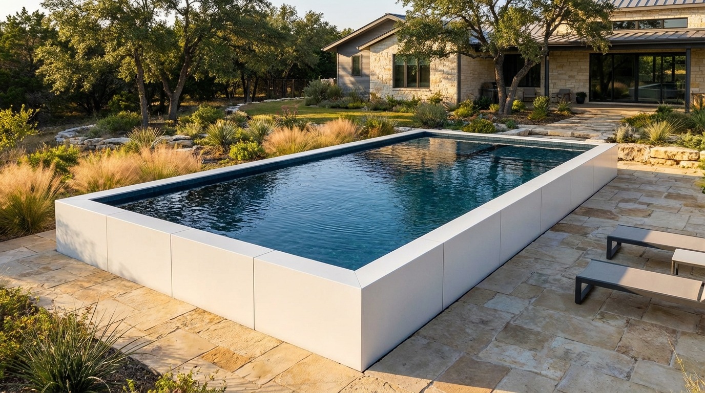 20 x 36 Alpine White Black Sapphire Architectural Pool