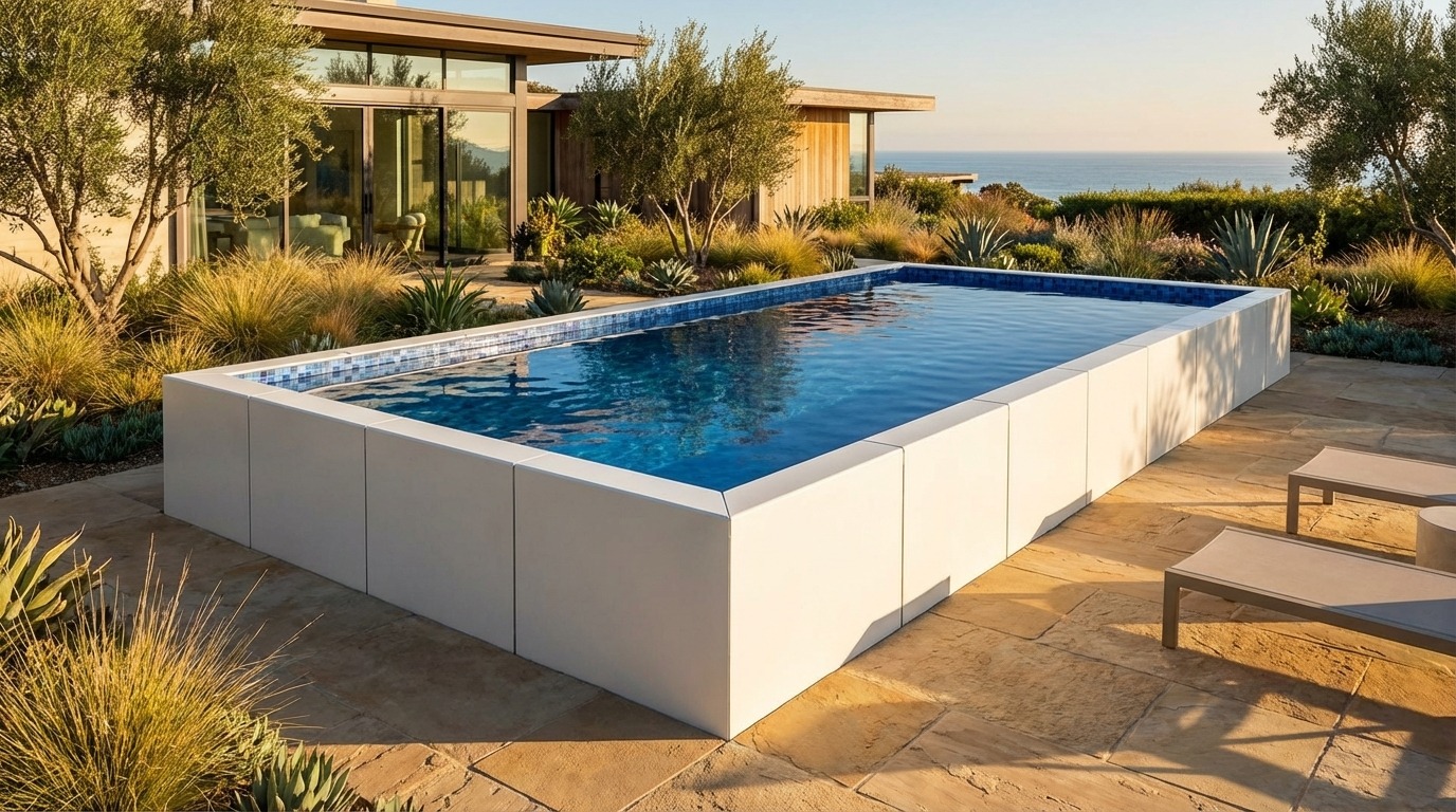 20 x 36 Alpine White Mystic Blue Architectural Pool