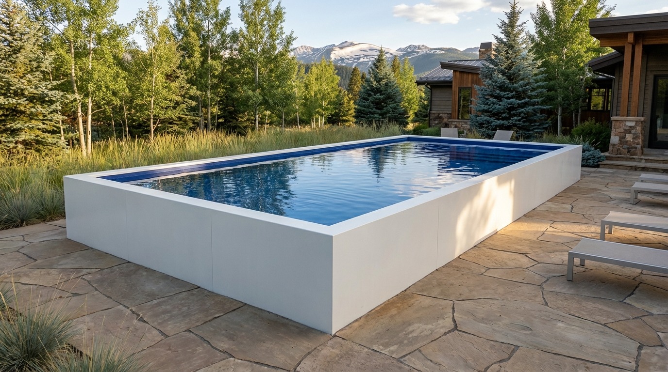 20 x 36 Alpine White Deep Sea Blue Architectural Pool