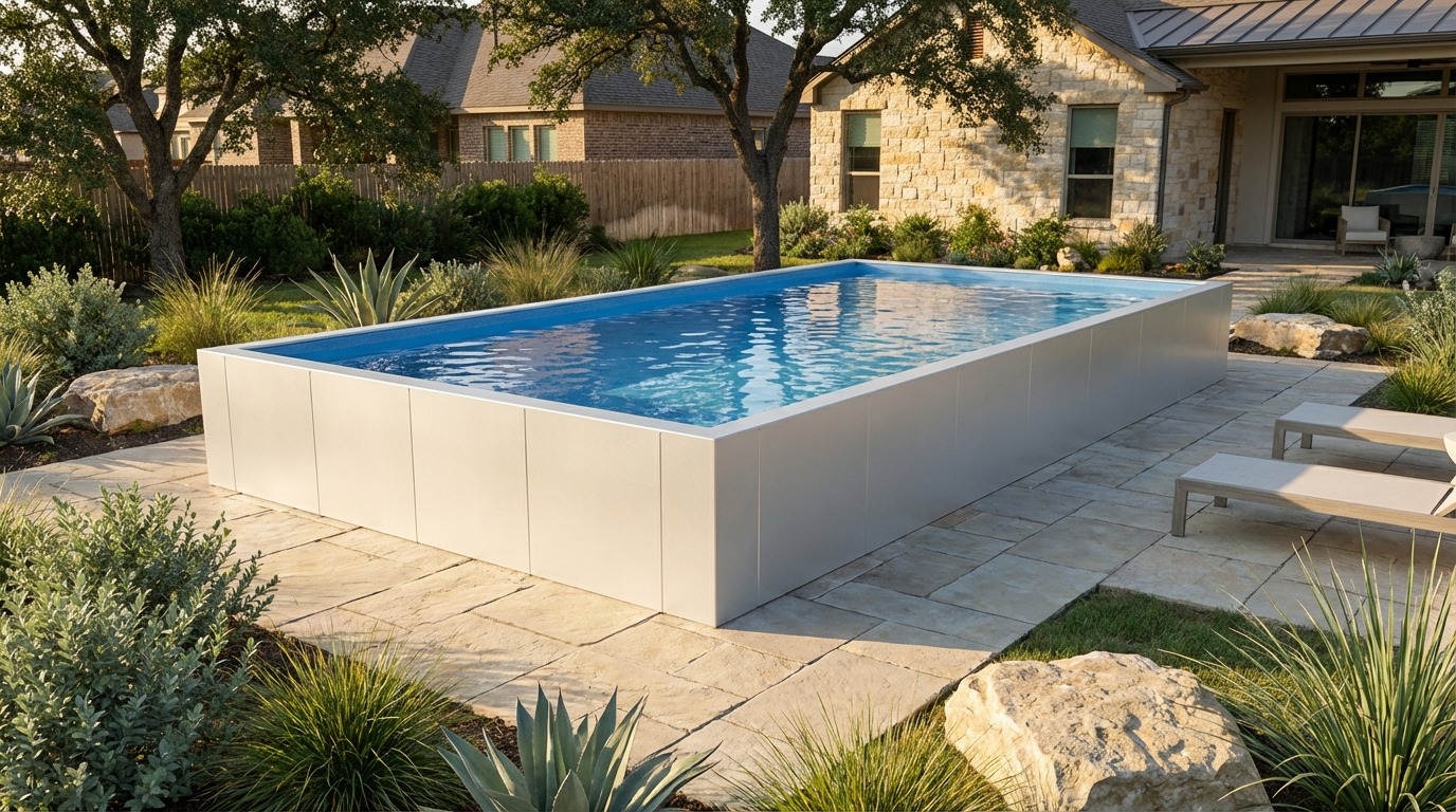 20 x 36 Alpine White Aqua Blue Architectural Pool