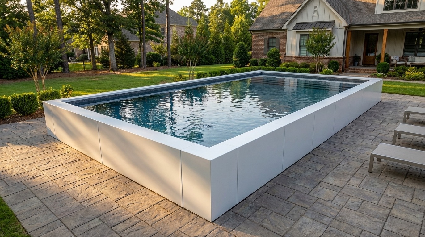 20 x 36 Alpine White Titanium Stone Architectural Pool