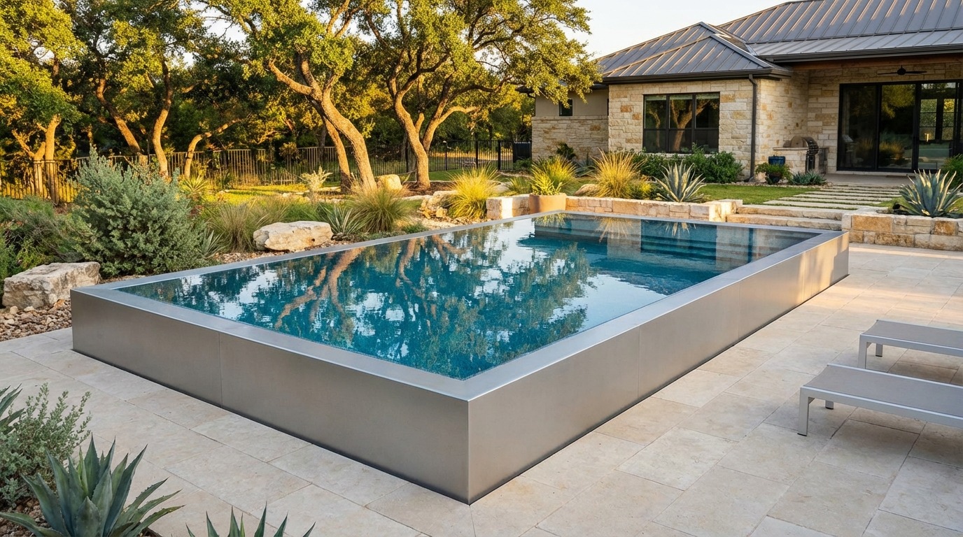 20 x 36 Platinum Silver Blue Topaz Architectural Pool