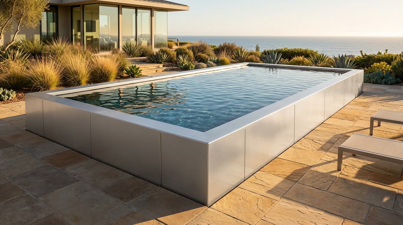 20 x 36 Platinum Silver Black Sapphire Architectural Pool