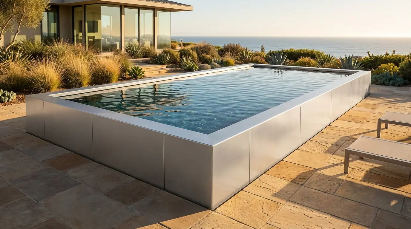 20 x 36 Platinum Silver Black Sapphire Architectural Pool