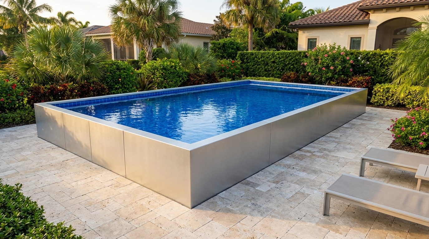 20 x 36 Platinum Silver Blue Matrix Architectural Pool
