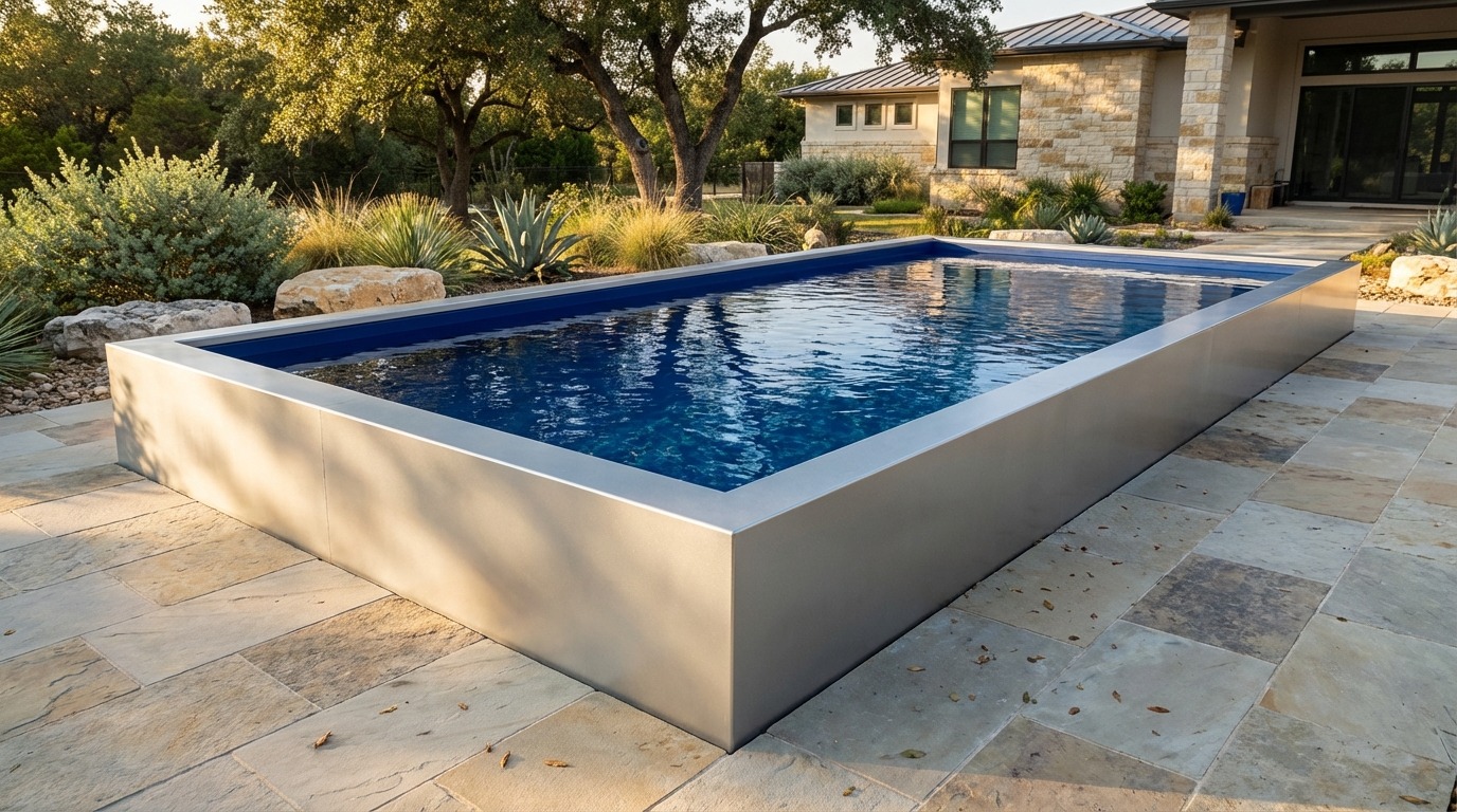 20 x 36 Platinum Silver Deep Sea Blue Architectural Pool