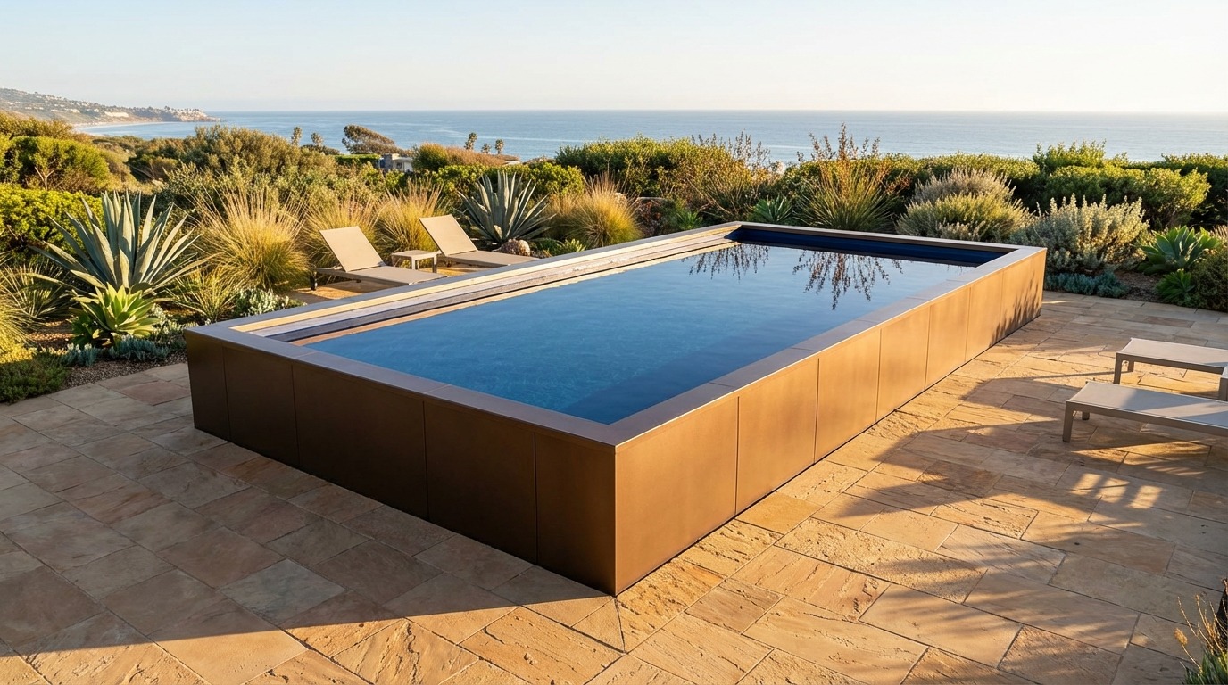 20 x 40 Canyon Bronze Deep Sea Blue Architectural Pool