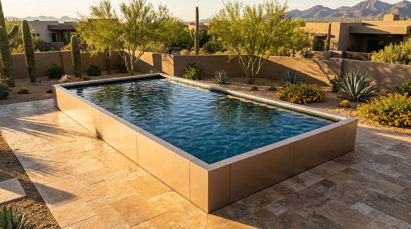 20 x 40 Champagne Mist Black Sapphire Architectural Pool