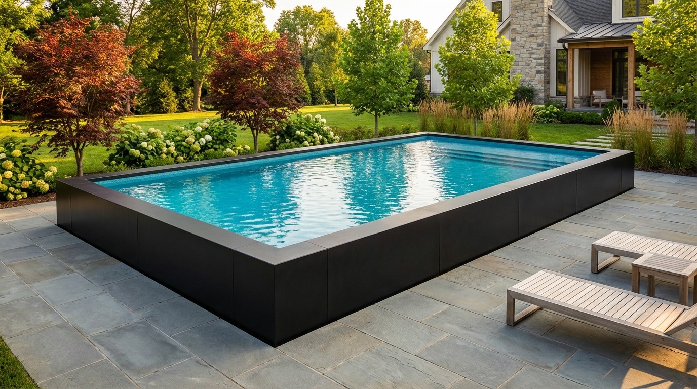 20 x 40 Midnight Black Blue Topaz Architectural Pool