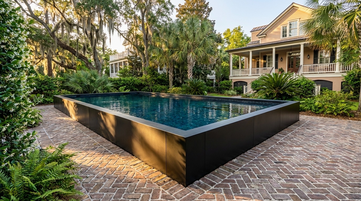 20 x 40 Midnight Black Black Sapphire Architectural Pool