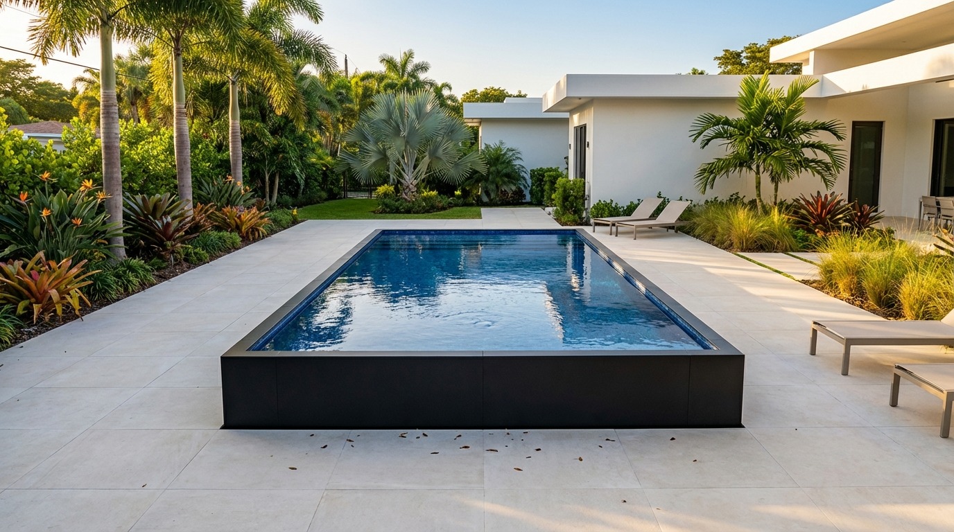 20 x 40 Midnight Black Mystic Blue Architectural Pool