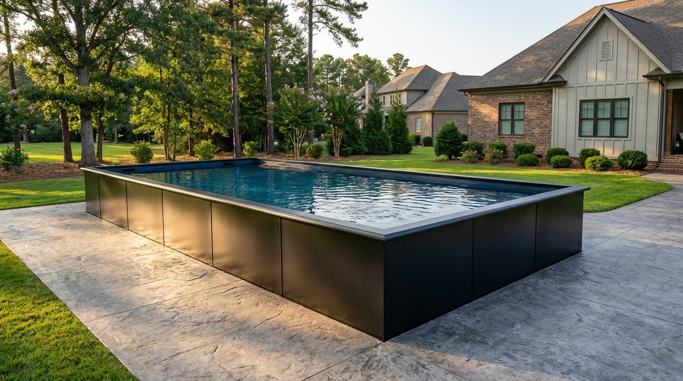 20 x 40 Midnight Black Deep Sea Blue Architectural Pool