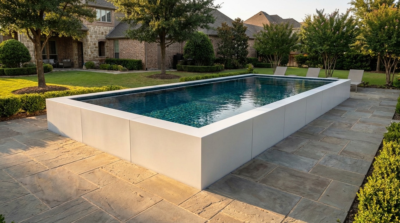 20 x 40 Alpine White Black Sapphire Architectural Pool