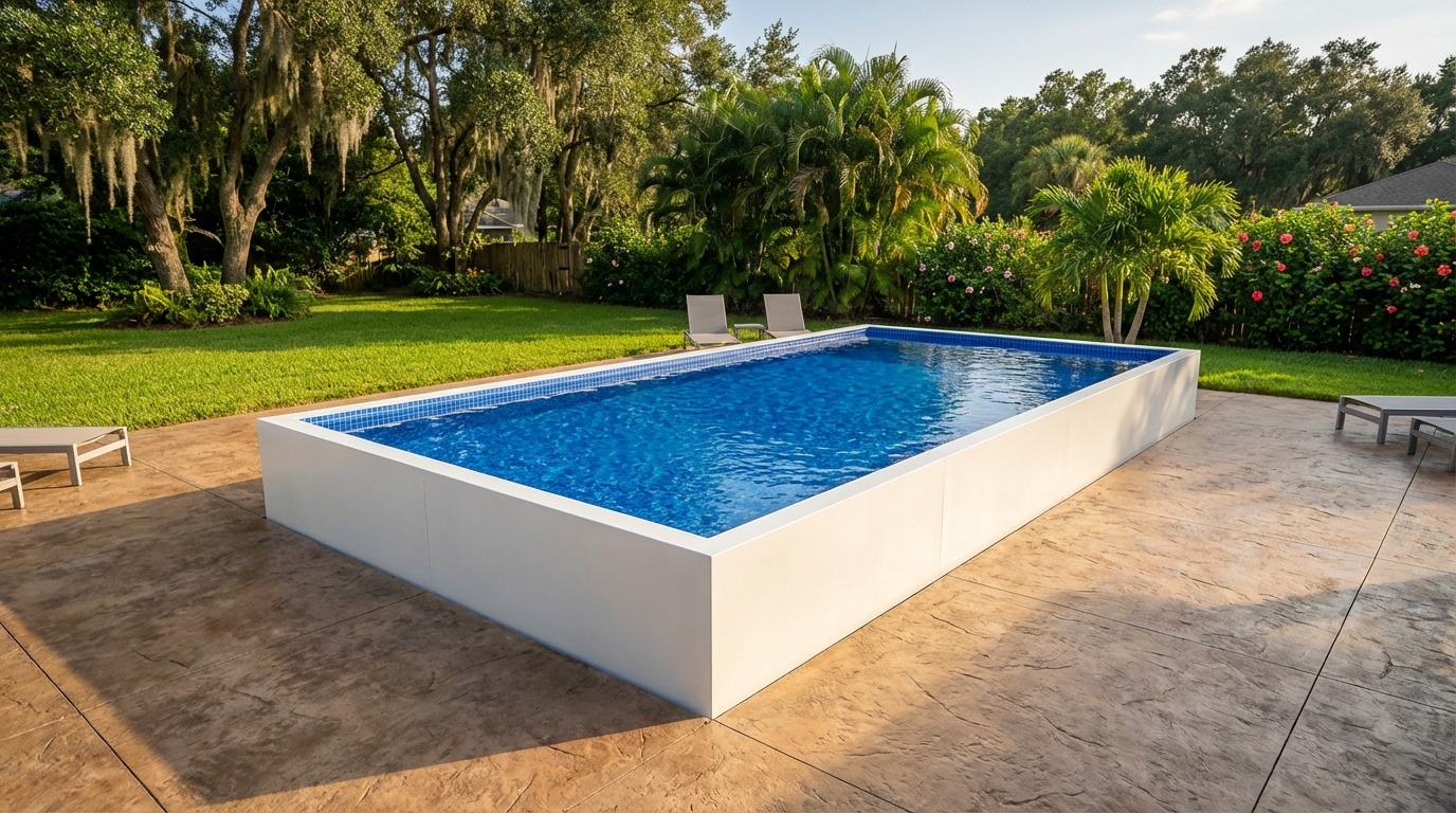 20 x 40 Alpine White Blue Matrix Architectural Pool