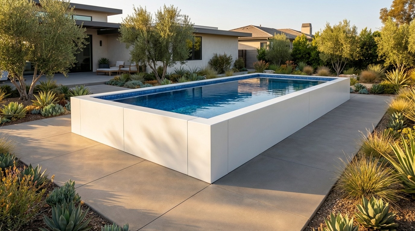 20 x 40 Alpine White Mystic Blue Architectural Pool