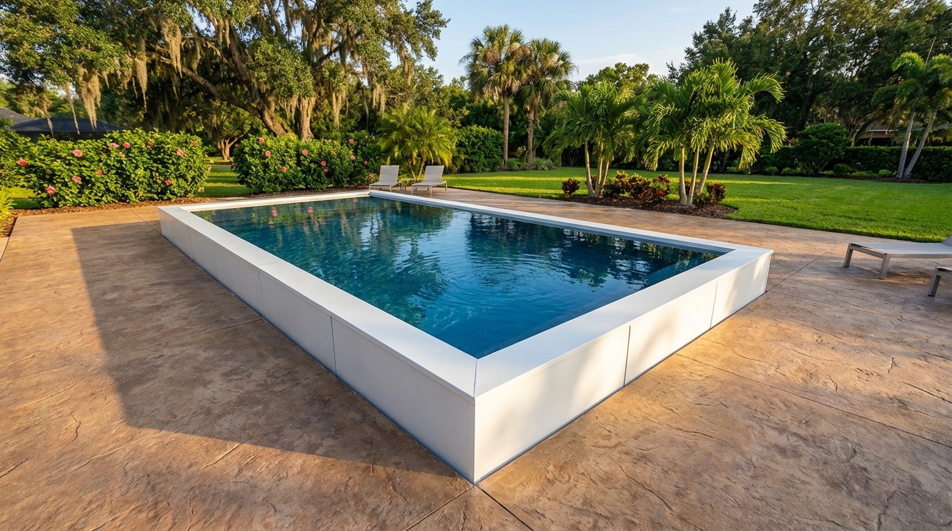 20 x 40 Alpine White Deep Sea Blue Architectural Pool