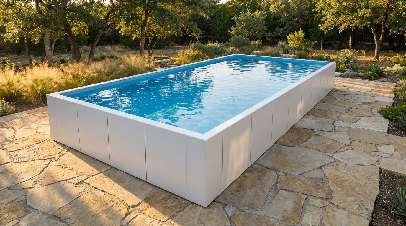 20 x 40 Alpine White Aqua Blue Architectural Pool