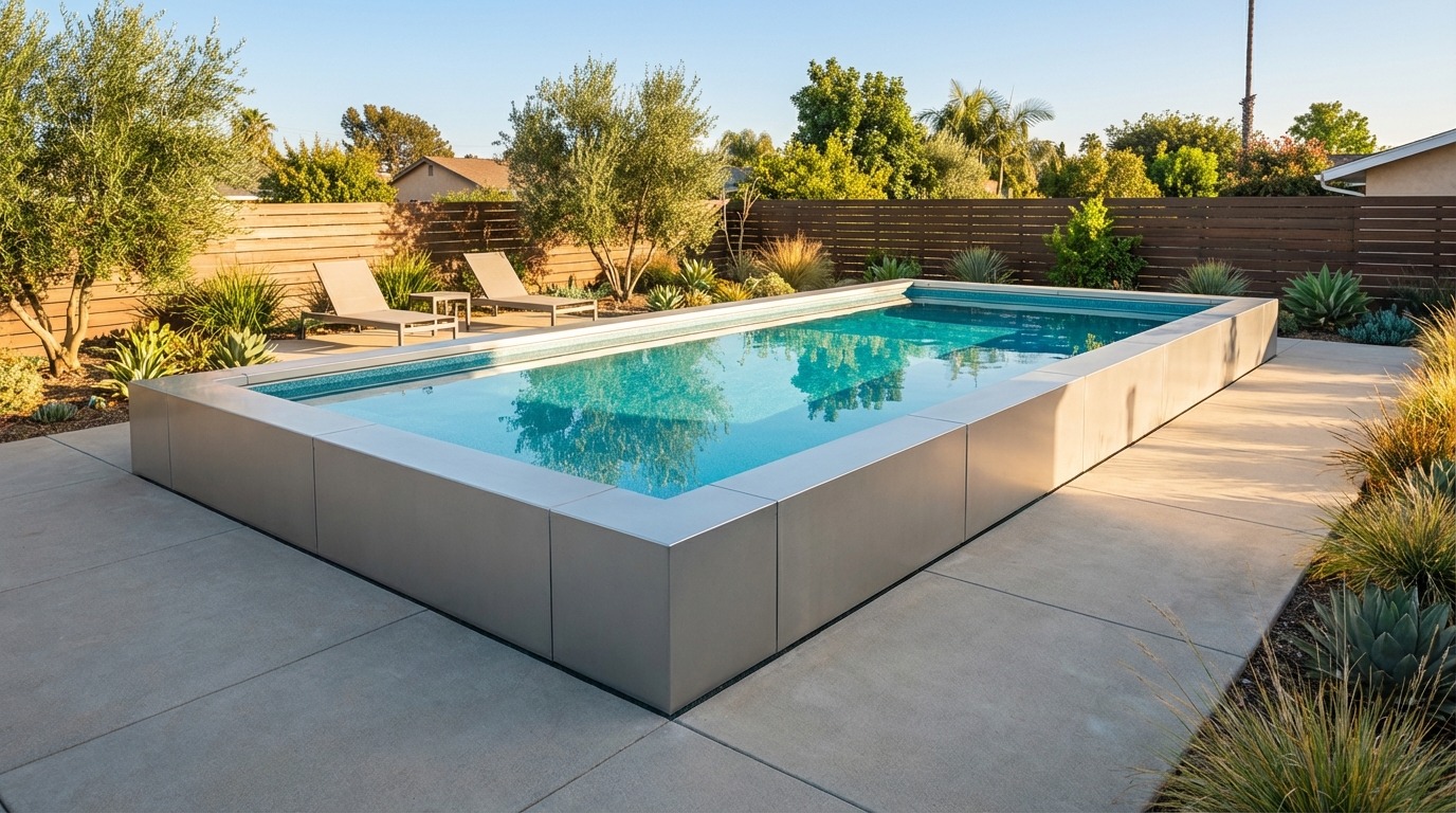 20 x 40 Platinum Silver Blue Topaz Architectural Pool