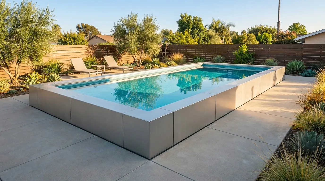 20 x 40 Platinum Silver Blue Topaz Architectural Pool