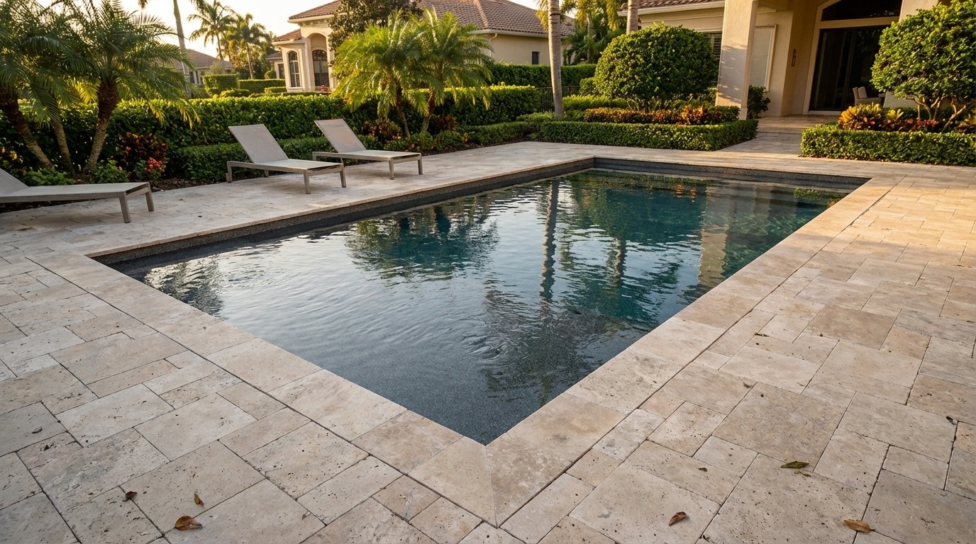 8 x 12 Titanium Stone Inground Steel Pool