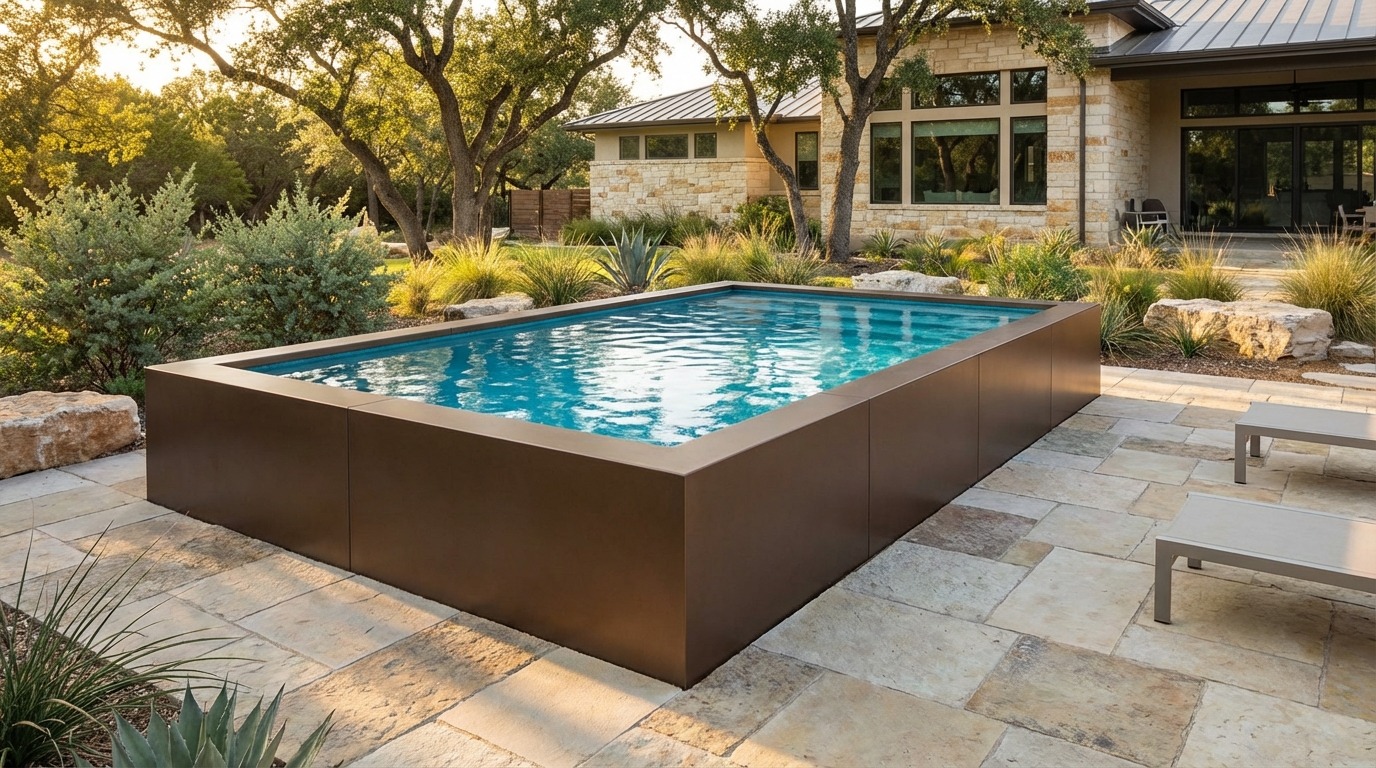 8 x 12 Canyon Bronze Blue Topaz Architectural Pool