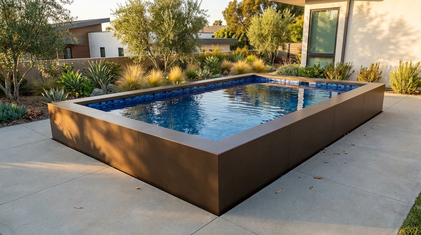 8 x 12 Canyon Bronze Mystic Blue Architectural Pool