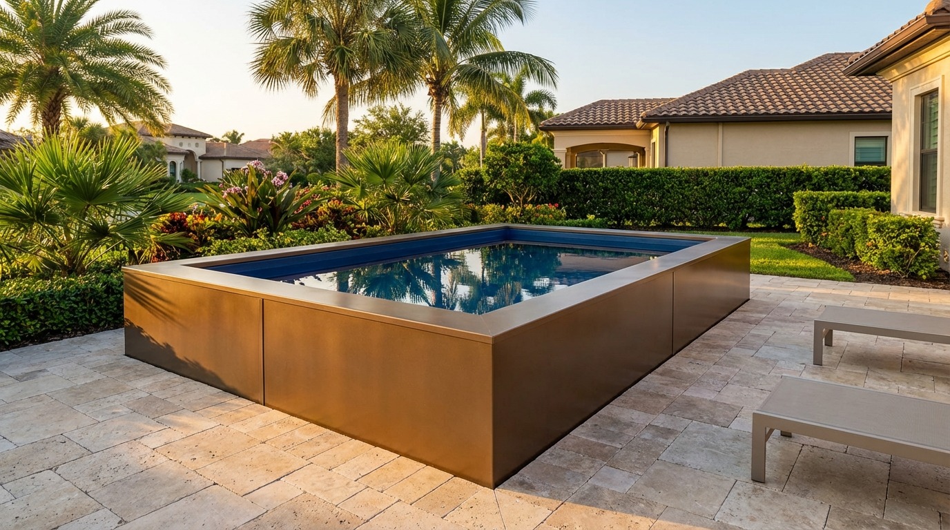 8 x 12 Canyon Bronze Deep Sea Blue Architectural Pool