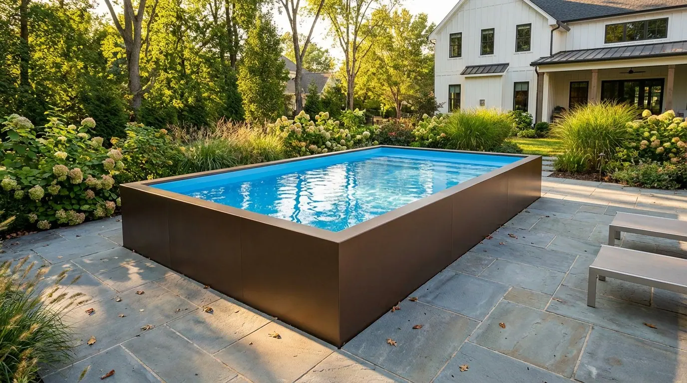 8 x 12 Canyon Bronze Aqua Blue Architectural Pool