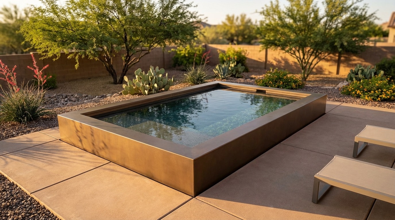 8 x 12 Canyon Bronze Titanium Stone Architectural Pool
