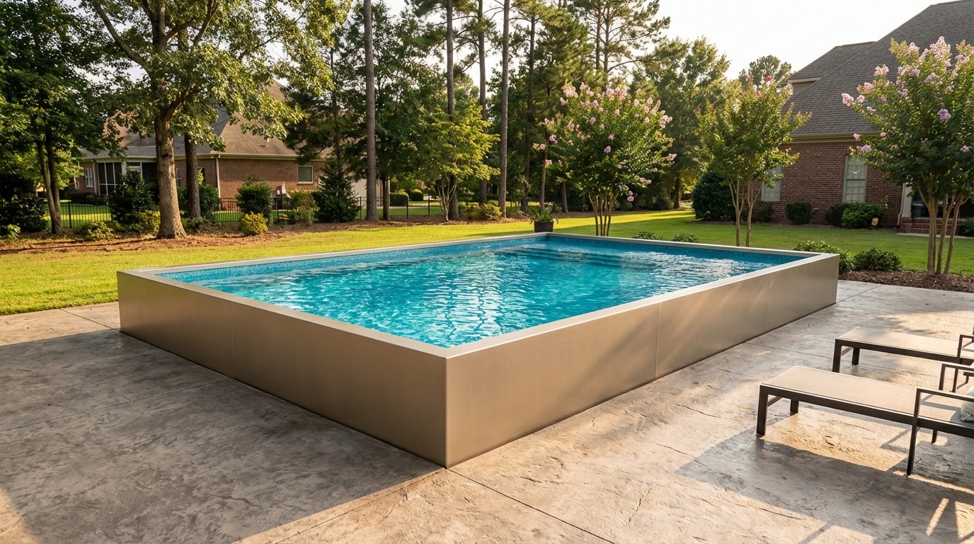 8 x 12 Champagne Mist Blue Topaz Architectural Pool