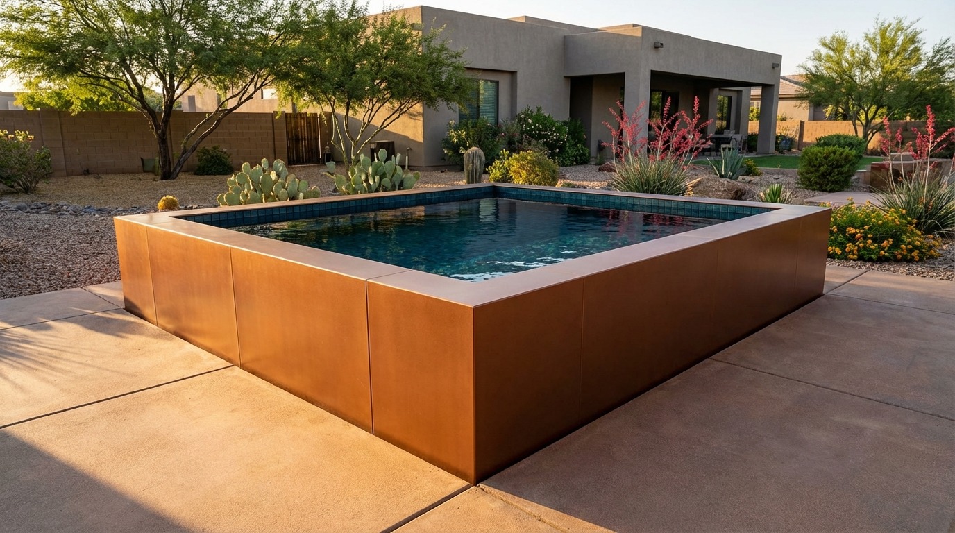 8 x 12 Espresso Copper Black Sapphire Architectural Pool