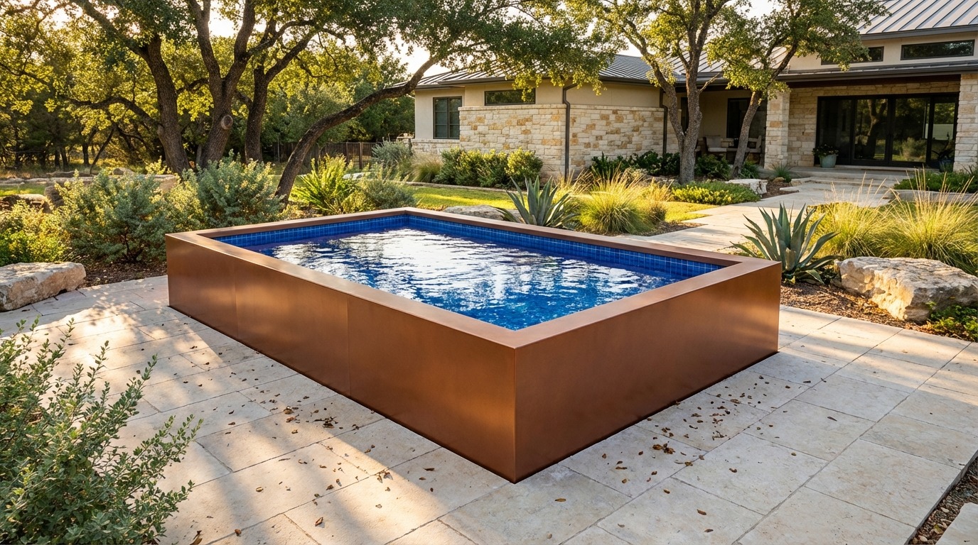8 x 12 Espresso Copper Blue Matrix Architectural Pool