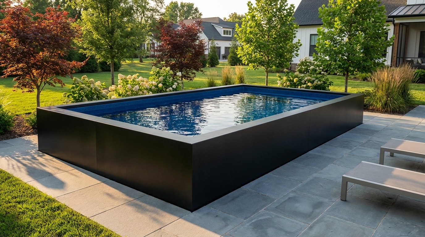 8 x 12 Midnight Black Deep Sea Blue Architectural Pool