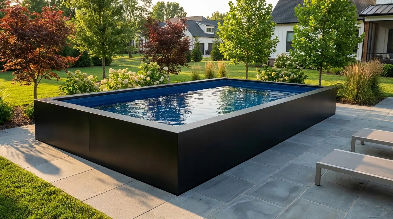 8 x 12 Midnight Black Deep Sea Blue Architectural Pool