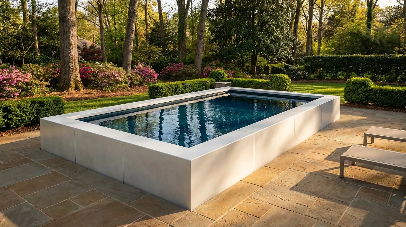 8x12 Alpine White with Black Sapphire Architectural Pool