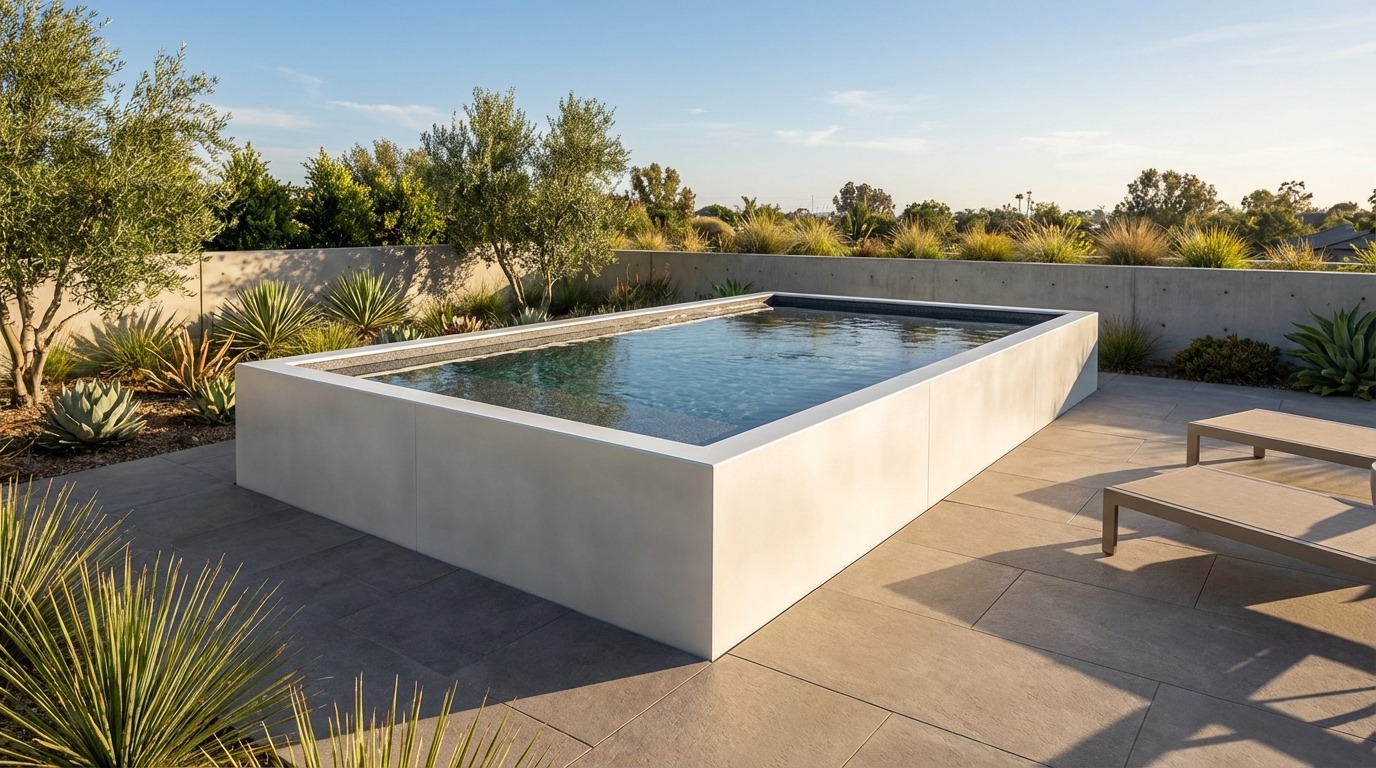 8 x 12 Alpine White Titanium Stone Architectural Pool