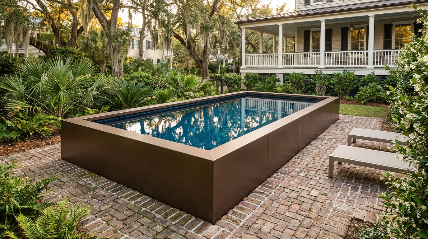 8 x 16 Canyon Bronze Black Sapphire Architectural Pool