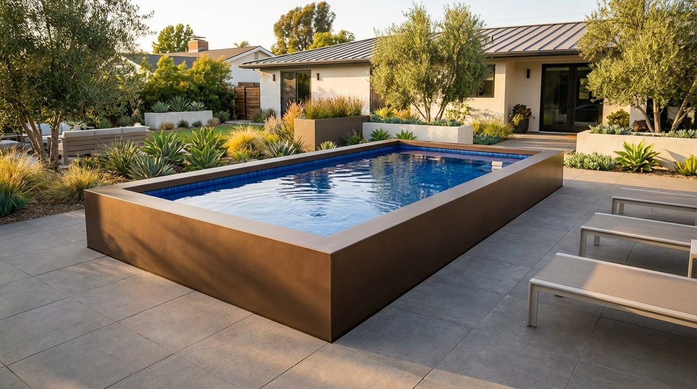 8 x 16 Canyon Bronze Blue Matrix Architectural Pool