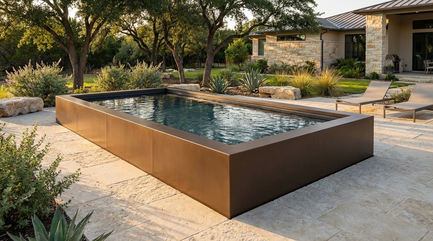 8 x 16 Canyon Bronze Titanium Stone Architectural Pool