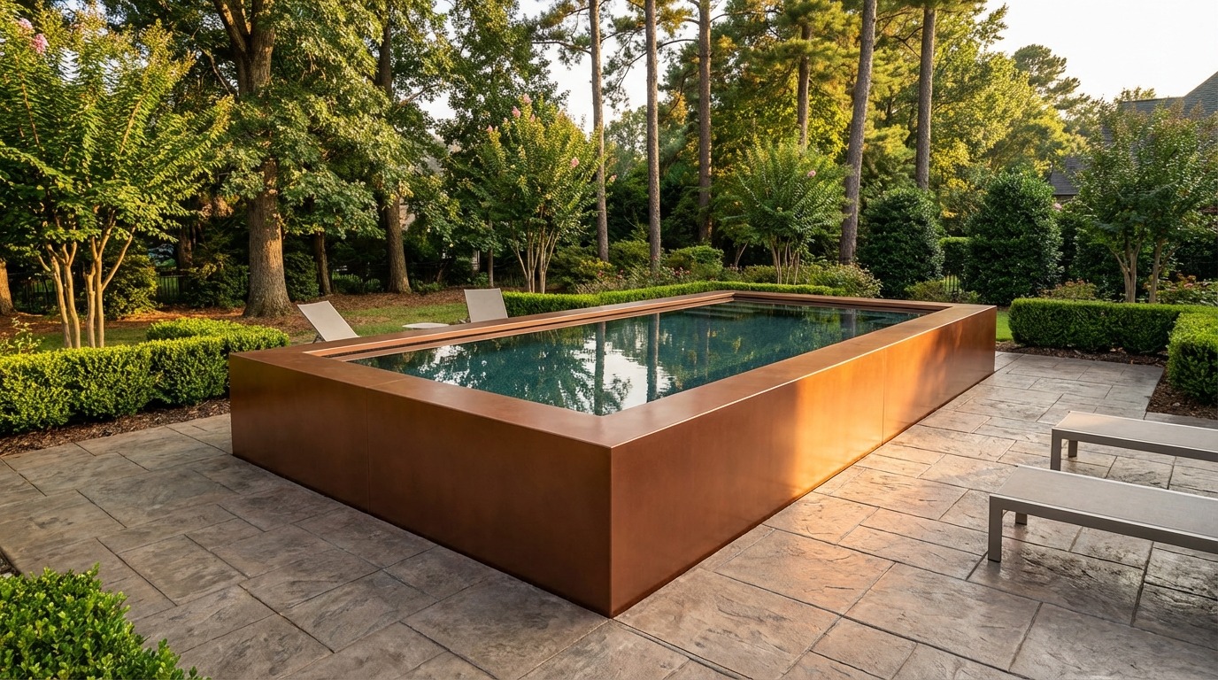 8 x 16 Espresso Copper Titanium Stone Architectural Pool