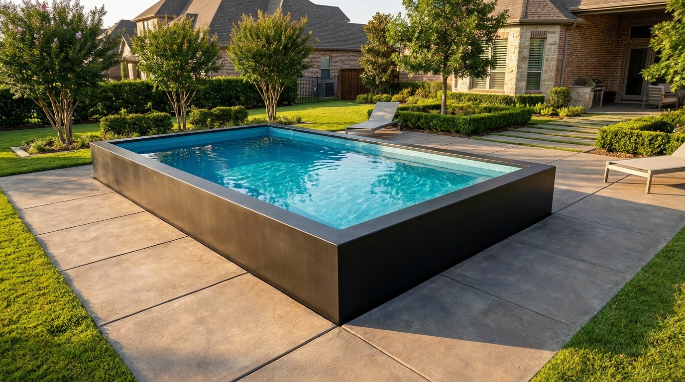 8 x 16 Midnight Black Blue Topaz Architectural Pool