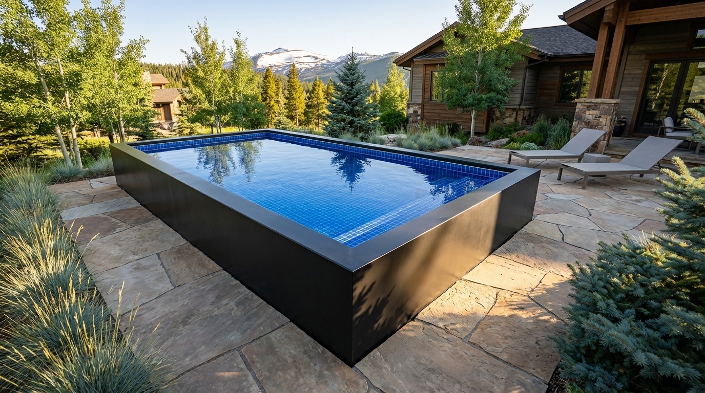 8 x 16 Midnight Black Blue Matrix Architectural Pool
