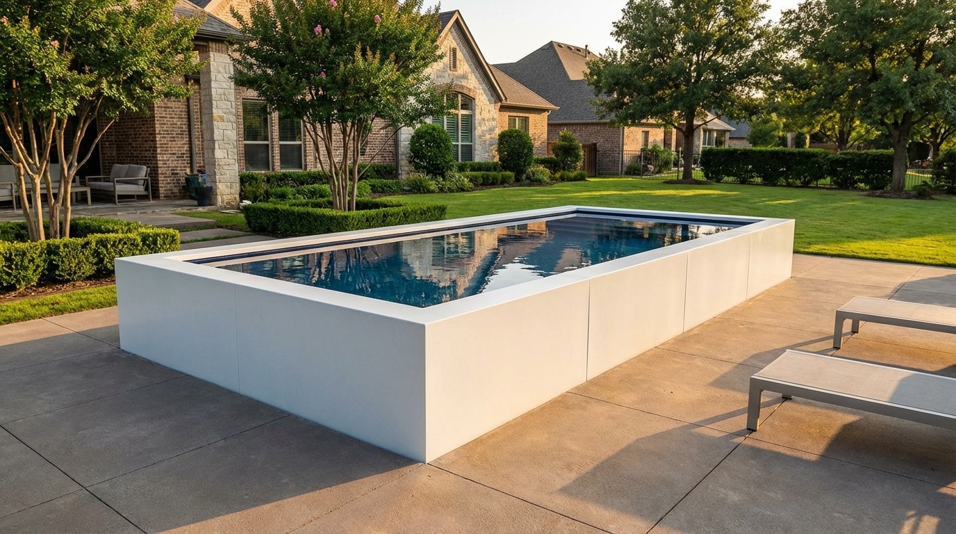 8 x 16 Alpine White Deep Sea Blue Architectural Pool