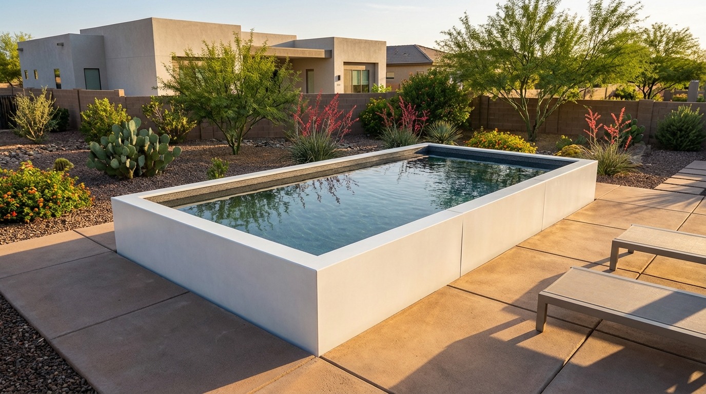 8 x 16 Alpine White Titanium Stone Architectural Pool